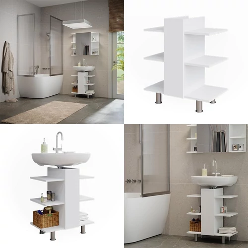 Vicco Fynn 60 cm mosdószekrény – fehér, nyitott polcokkal
