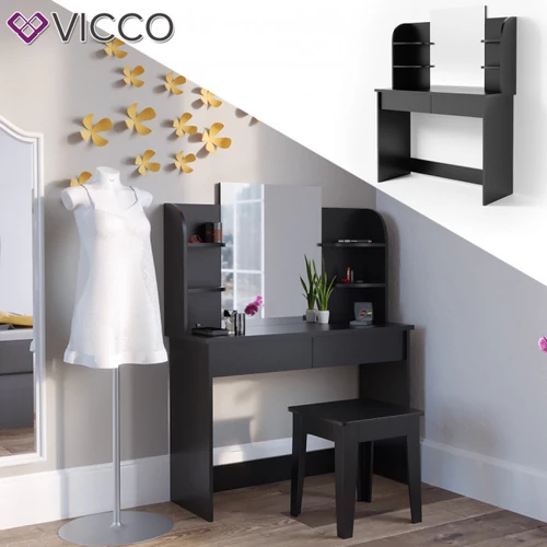 Vicco “Charlotte” 1471 fésülködőasztal, fekete