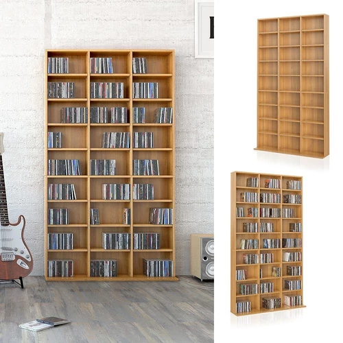  DVD , CD polc, bükk, 102x178x16 cm, Vicco Jukebox 1014 
