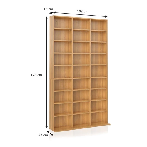 DVD , CD polc, bükk, 102x178x16 cm, Vicco Jukebox 1014 