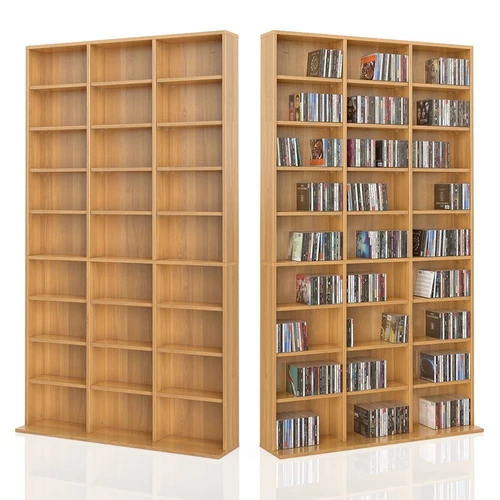  DVD , CD polc, bükk, 102x178x16 cm, Vicco Jukebox 1014 