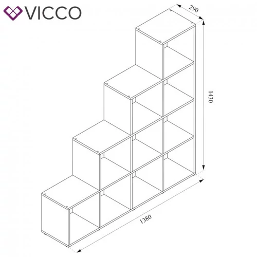 Lépcsős polc, old style, 142,5x140x29 cm, Vicco 4208 