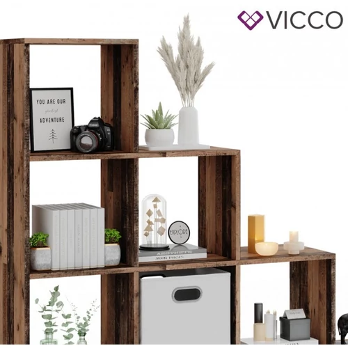 Lépcsős polc, old style, 142,5x140x29 cm, Vicco 4208 