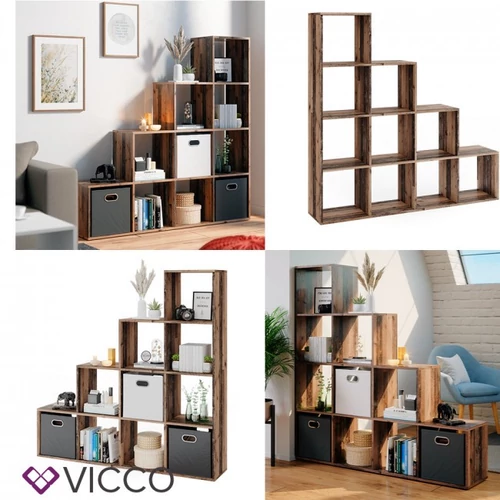 Lépcsős polc, old style, 142,5x140x29 cm, Vicco 4208 