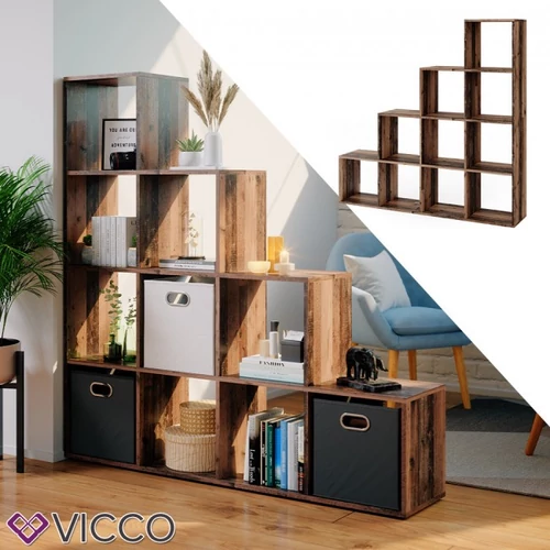 Lépcsős polc, old style, 142,5x140x29 cm, Vicco 4208 
