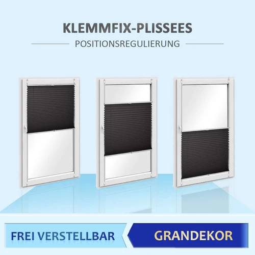 Grandekor 90 x 130 cm harmónika roló /pliszé függöny, fúrás nélkül, fekete