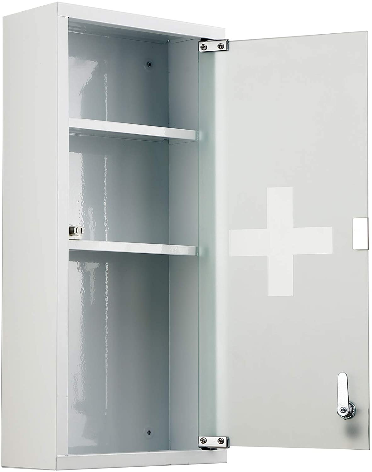 مختبر التسول غير مرتبطه  HomCom gyógyszeres szekrény, zárható, fehér, 57x27x12 cm- Fürdőszoba  bútor-ardorado